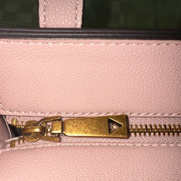 Guess Silvana 4G Brown and Pink Monogram Crossbody Tote Bag - Picture 4 of 12